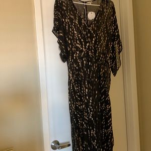 Sheer Black dress with gold print